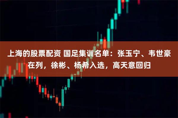 上海的股票配资 国足集训名单:张玉宁、韦世豪在列,徐彬、杨希入选,高天意回归
